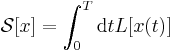 \mathcal{S}[x]=\int_0^T \mathrm{d}t L[x(t)]