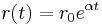 r(t) = r_{0} e^{\alpha t}