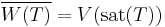 \overline{W(T)}=V(\mathrm{sat}(T))