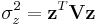 \sigma_z^2={\mathbf z}^T{\mathbf V}{\mathbf z}