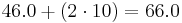 46.0 %2B (2 \cdot 10) = 66.0