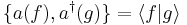 \{a(f),a^\dagger(g)\}=\langle f|g \rangle