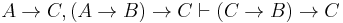 A\to C,(A\to B)\to C\vdash(C\to B)\to C