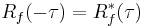 R_f(-\tau) = R_f^*(\tau)\,