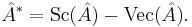  \hat{A}^* = \mbox{Sc}(\hat{A}) - \mbox{Vec}(\hat{A}).\!