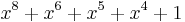 x^{ 8 }%2Bx^{ 6 }%2Bx^{ 5 }%2Bx^{ 4 }%2B1