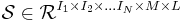 \mathcal{S}\in \mathcal{R}^{I_1\times I_2\times \ldots I_N\times M \times L}