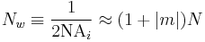 N_w \equiv {1 \over 2 \mathrm{NA}_i} \approx (1%2B|m|)N