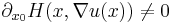 \partial_{x_0} H(x,\nabla u(x)) \neq 0