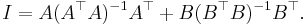 I = A (A^\top A)^{-1} A^\top %2B B (B^\top B)^{-1} B^\top. 