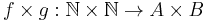 f \times g: \mathbb{N} \times \mathbb{N} \to A \times B