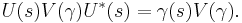 U(s) V(\gamma) U^*(s) = \gamma(s) V(\gamma).\;