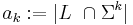 a_k�:= | L \ \cap \Sigma^k |