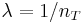 \lambda = 1/n_T