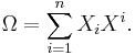 \Omega = \sum_{i=1}^n X_i X^i.