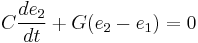 C\frac{de_2}{dt} %2B G(e_2  - e_1) = 0