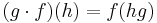 (g\cdot f)(h)=f(hg)