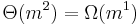 \Theta(m^{2}) = \Omega(m^{1})