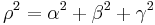 \rho^2=\alpha^2%2B\beta^2%2B\gamma^2\,