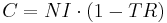 C = NI \cdot (1 - TR)