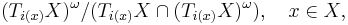  (T_{i(x)}X)^\omega/(T_{i(x)}X\cap (T_{i(x)}X)^\omega), \quad x\in X,