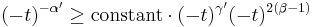  (-t)^{-\alpha'} \geq \mathrm{constant}\cdot(-t)^{\gamma'}(-t)^{2(\beta-1)} 