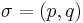  \sigma = (p,q) 