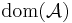 \operatorname{dom}(\mathcal A)