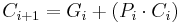 C_{i%2B1} = G_i %2B \left( P_i \cdot C_i \right)