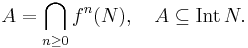  A=\bigcap_{n\geq 0}f^{n}(N), \quad A\subseteq\operatorname{Int}\, N.