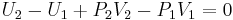 U_2 - U_1 %2B P_2 V_2 - P_1 V_1 = 0\,