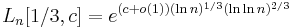 L_n[1/3, c] = e^{(c%2Bo(1))(\ln n)^{1/3}(\ln \ln n)^{2/3}}