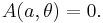  A(a,\theta) = 0. \,