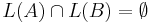 L(A) \cap L(B) = \emptyset 