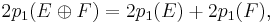 2p_1(E\oplus F)=2p_1(E)%2B2p_1(F),