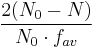 \frac{2(N_0-N)}{N_0 \sdot f_{av}}