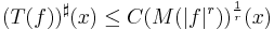  (T(f))^\sharp(x) \leq C(M(|f|^r))^\frac{1}{r}(x) 