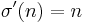 \sigma'(n) = n