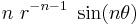  n~r^{-n-1}~\sin(n\theta) \,