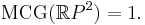  {\rm MCG}({\mathbb RP}^2) = 1. 