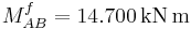 M_{AB}^{f} = 14.700 \mathrm{\,kN \,m}