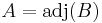  A = {\rm adj}(B) 