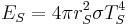 
E_S = 4\pi r_S^2 \sigma T_S^4
