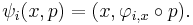 \psi_i(x,p) = (x,\varphi_{i,x}\circ p).