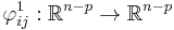 \varphi_{ij}^1:\mathbb{R}^{n-p}\to\mathbb{R}^{n-p}