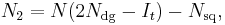 N_2 = N (2 N_{\operatorname{dg}} - I_t) - N_{\operatorname{sq}},