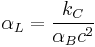 \alpha_L=\frac{k_C}{\alpha_Bc^2}