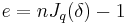 e = n J_q(\delta)-1 