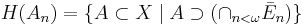 H(A_n) = \{A \subset X \; | \; A \supset (\cap_{n<\omega} \bar E_n)\}