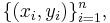 \! \{(x_i, y_i)\}_{i=1}^n,